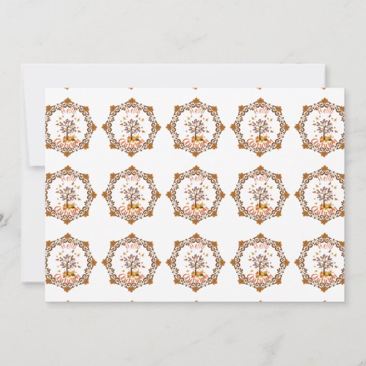 Erntedank Maple Blätter rahmen Herbsteinladung Einladung (Rückseite)