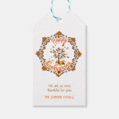 Erntedank Maple-Blätter rahmen Herbstgeschenkmarke Geschenkanhänger (Vorderseite)