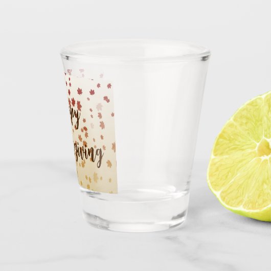 Erntedank Maple-Blätter Schnapsglas (Rechts)