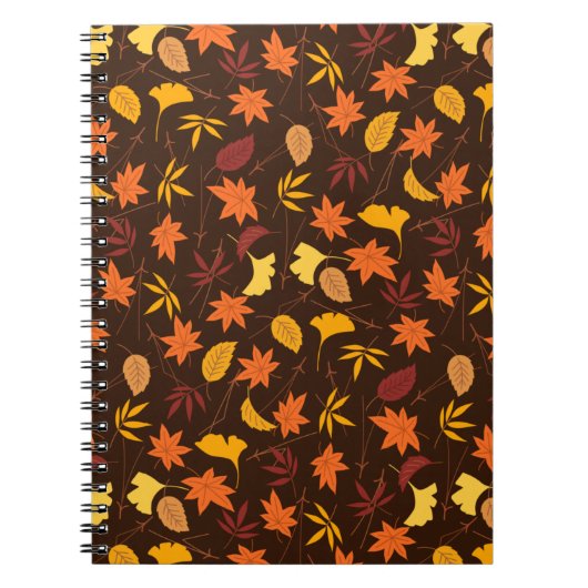 Erntedank Maple Fall Pattern Notizblock (Vorderseite)