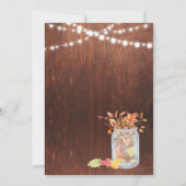 Erntedank Mason Jar Lights Wood Rustikal Einladung (Rückseite)