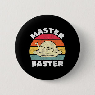 Erntedank Master Byster Funny Turkey Day Fall M Button