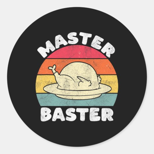 Erntedank Master Byster Funny Turkey Day Fall M Runder Aufkleber (Vorderseite)