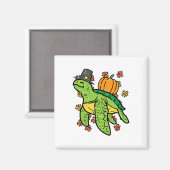 Erntedank Meeresschildkröte Niedlich Tortoise Fall Magnet (Vorderseite/Rückseite)