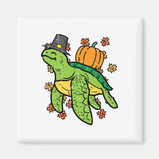 Erntedank Meeresschildkröte Niedlich Tortoise Fall Magnet (Vorne)