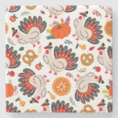 Erntedank Meme | Erntedank ist die Mahlzeit Steinuntersetzer (Vorderseite)