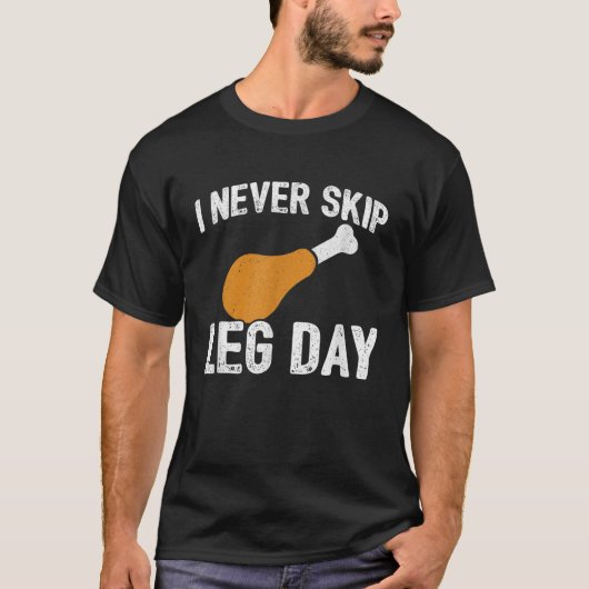 Erntedank Meme überspringen Leg Day Funny Workout T-Shirt (Vorderseite)