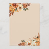 Erntedank-Menü mit rustikalem Blumenrahmen Menükarte (Rückseite)