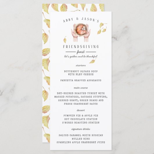 Erntedank-Menü nach Maß Menükarte (Vorne/Hinten)