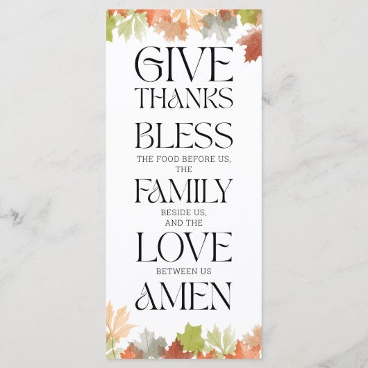 Erntedank-Menükarte Der Herbst lässt die Tischdeko Menükarte (Rückseite)