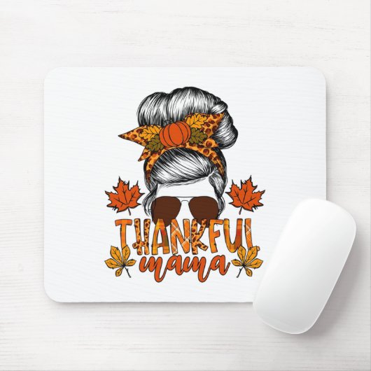 Erntedank Messy Bun Hair Fall Mama Mousepad (Mit Mouse)