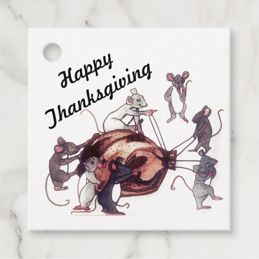 ERNTEDANK MICE STEAL TÜRKEI-Geschenkmarke Geschenkanhänger (Vorderseite)