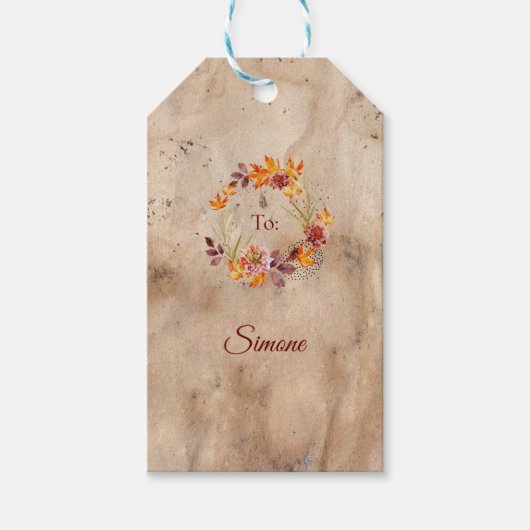 Erntedank mit benutzerdefinierbaren Namen Geschenkanhänger (Vorderseite)