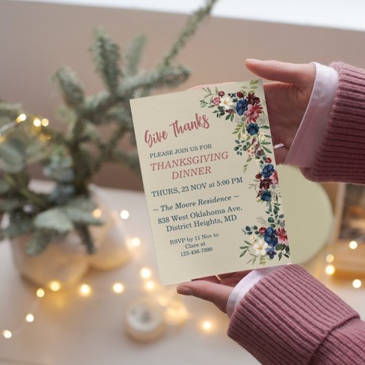 Erntedank mit Blumenmotiven Einladung