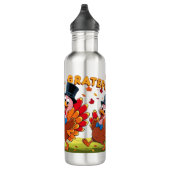 Erntedank mit Danksagungen Edelstahlflasche (Rechts)