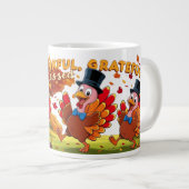 Erntedank mit Danksagungen Jumbo-Tasse (Vorderseite Rechts)