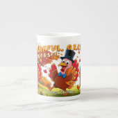 Erntedank mit Danksagungen Porzellantasse (Vorderseite)