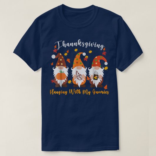 Erntedank mit dem Hang meine Gnome Funny Herbst T-Shirt (Design vorne)