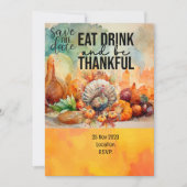 Erntedank mit der Türkei Save the Date Einladung (Vorderseite)