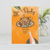 Erntedank mit der Türkei Save the Date Einladung (Stehend Vorderseite)