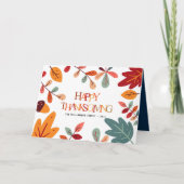 Erntedank mit farbenfrohen Blättern Karte (Vorderseite)