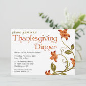 Erntedank mit floralen Einflüssen Party Einladung  (Stehend Vorderseite)