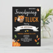 Erntedank mit Freunden Potluck Einladung (Stehend Vorderseite)