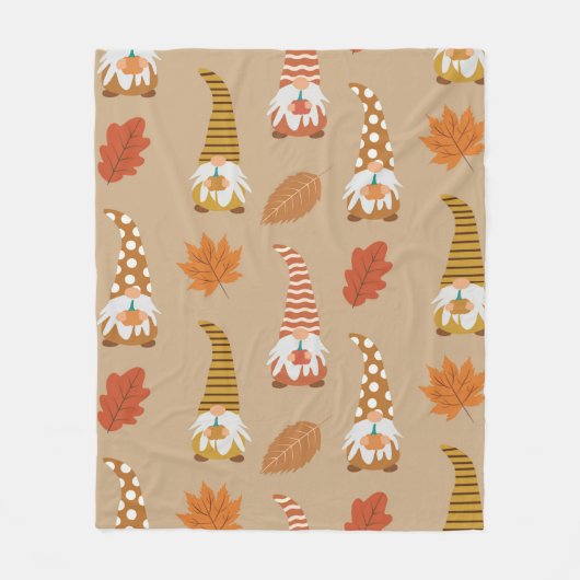 Erntedank mit Herbstblättern Fleecedecke (Vorderseite)
