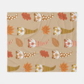 Erntedank mit Herbstblättern Fleecedecke (Vorderseite (Horizontal))