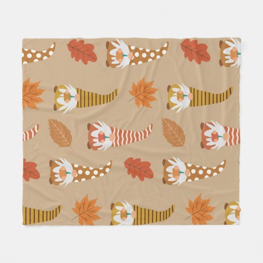 Erntedank mit Herbstblättern Fleecedecke (Vorderseite (Horizontal))