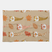 Erntedank mit Herbstblättern Geschirrtuch (Horizontal)