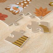 Erntedank mit Herbstblättern Puzzle (Seite)