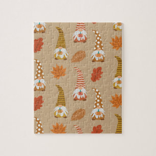 Erntedank mit Herbstblättern Puzzle