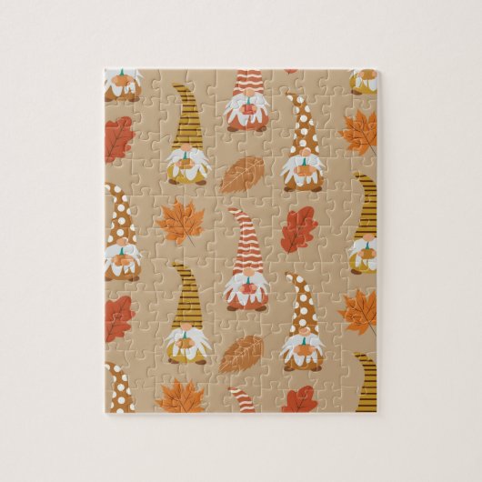 Erntedank mit Herbstblättern Puzzle (Vertikal)
