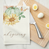 Erntedank mit individueller Wasserfarbenernte Geschirrtuch (Viertel Falte)