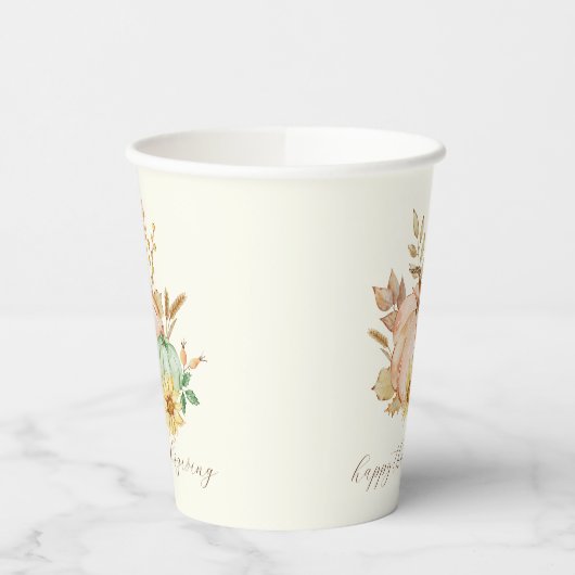 Erntedank mit individueller Wasserfarbenernte Pappbecher (Links)