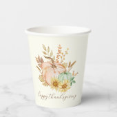 Erntedank mit individueller Wasserfarbenernte Pappbecher (Vorderseite)