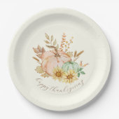 Erntedank mit individueller Wasserfarbenernte Pappteller (Vorderseite)