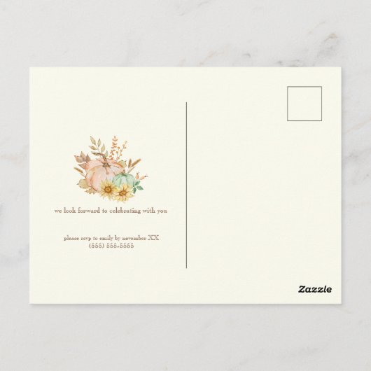 Erntedank mit individueller Wasserfarbenernte Postkarte (Rückseite)