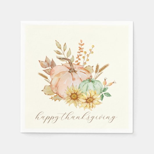 Erntedank mit individueller Wasserfarbenernte Serviette (Vorderseite)