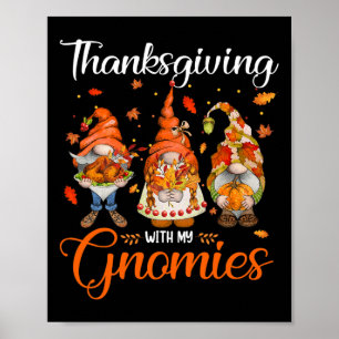 Erntedank mit meinen Gnomen Funny Autumn Gnomes L Poster