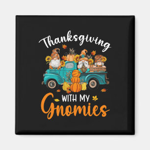 Erntedank mit meinen Gnomen Gnome Freunde glücklic Magnet