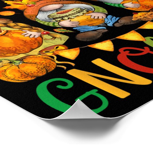 Erntedank mit meinen Gnomen Herbstwochen Poster (Ecke)