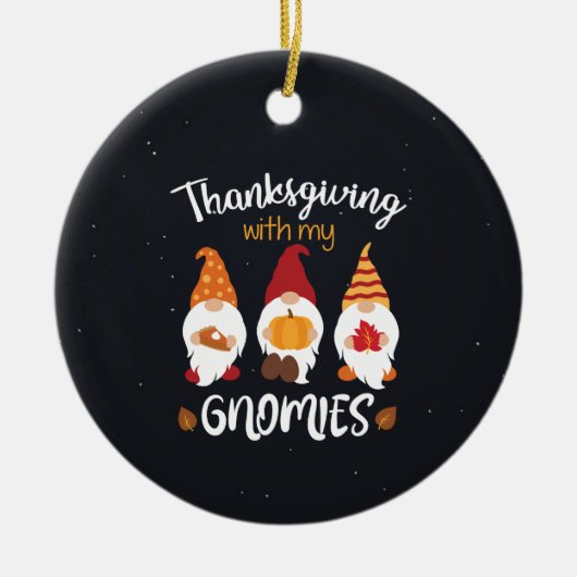 Erntedank mit meinen Gnomen Keramik Ornament (Vorne)