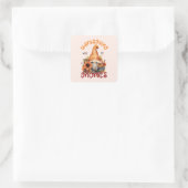 Erntedank mit meinen Gnomen Quadratischer Aufkleber (Tasche)