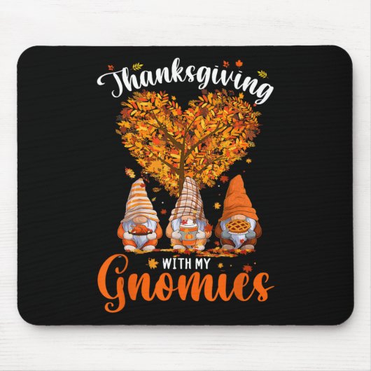 Erntedank mit meinen Gnomen Spaß Herbst Herbst Mousepad (Vorne)
