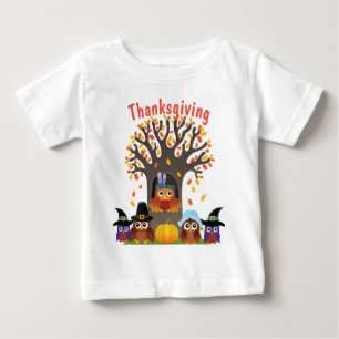 Erntedank mit niedlichen Eulen Baby T-shirt
