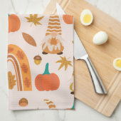 Erntedank mit Pumpkins und Blätter Geschirrtuch (Viertel Falte)