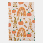 Erntedank mit Pumpkins und Blätter Geschirrtuch (Vertikal)