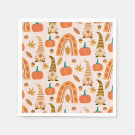 Erntedank mit Pumpkins und Blätter Serviette